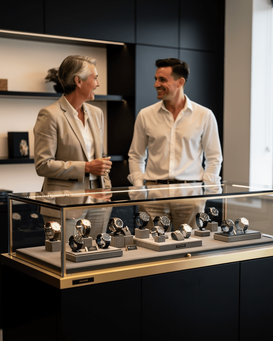 The SASO family at the Mt Gravatt showroom counter